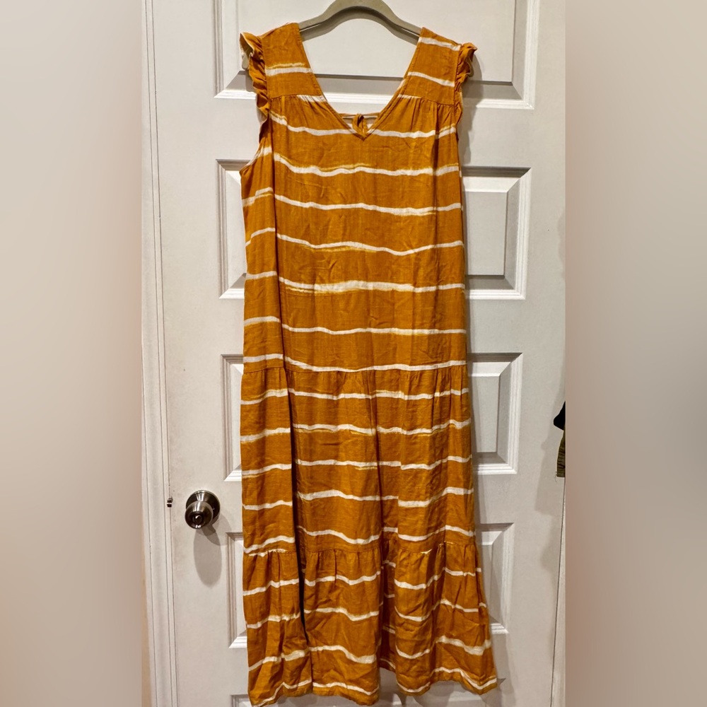 Simply Vera Vera Wang Yellow Tiered Maxi Dress